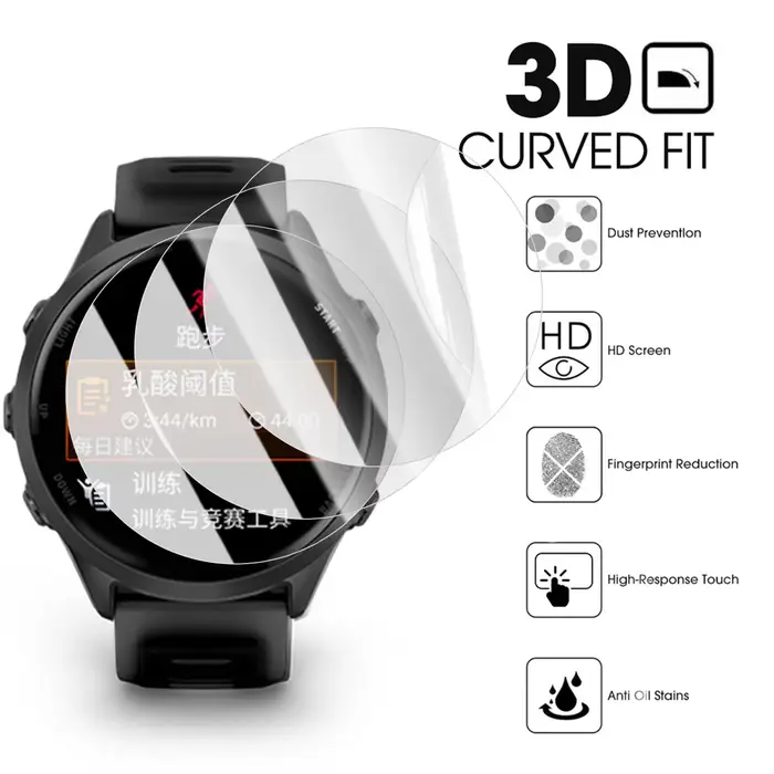 Pour Garmin Forerunner 965 570 955 265 265S 255 255S Film de protection Hydrogel protecteur d'écran HD pour Forerunner 965 570 42/47mm