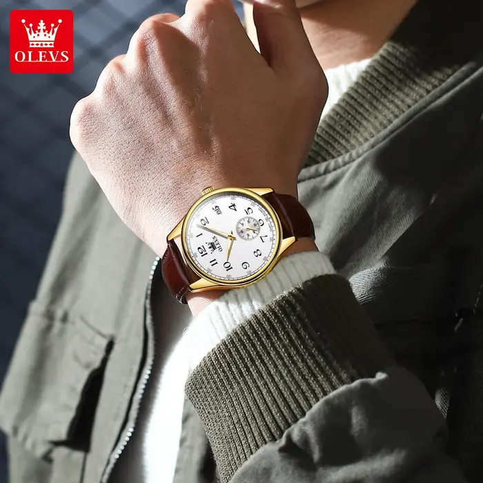 OLEVS 3622 classique numéro échelle montre à Quartz pour hommes haut de gamme de luxe mode montre-bracelet étanche lumineux homme robe montres