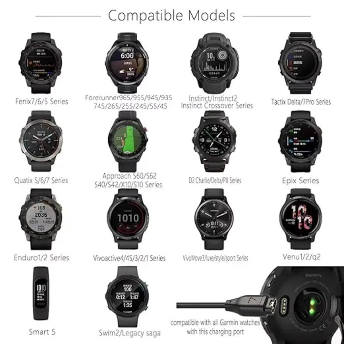 Pour Garmin Fenix 5 5S 5X Plus 6 6S 6X Pro 7 7S 7X chargeur USB-C