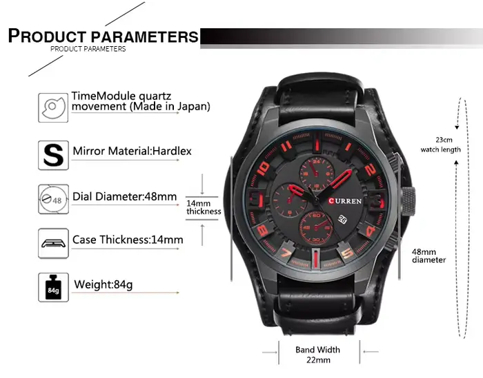 CURREN hommes montres décontractées haut de gamme