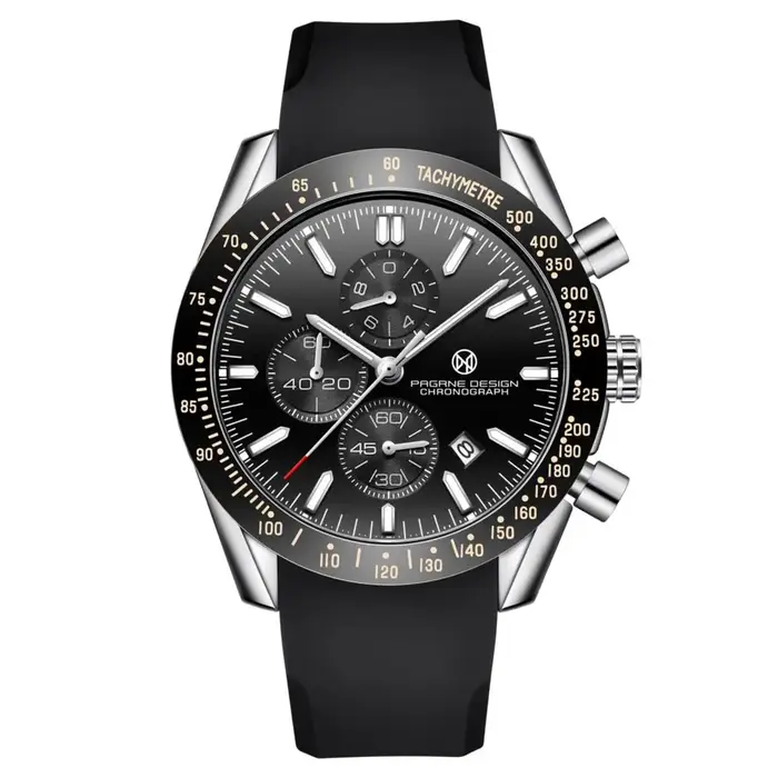 PAGRNE DESIGN Nouvelle montre à quartz pour homme de 45 mm