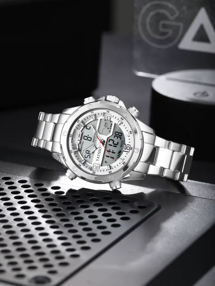 Montre Hybride pour Homme | Montre étanche 5ATM avec bracelet en acier