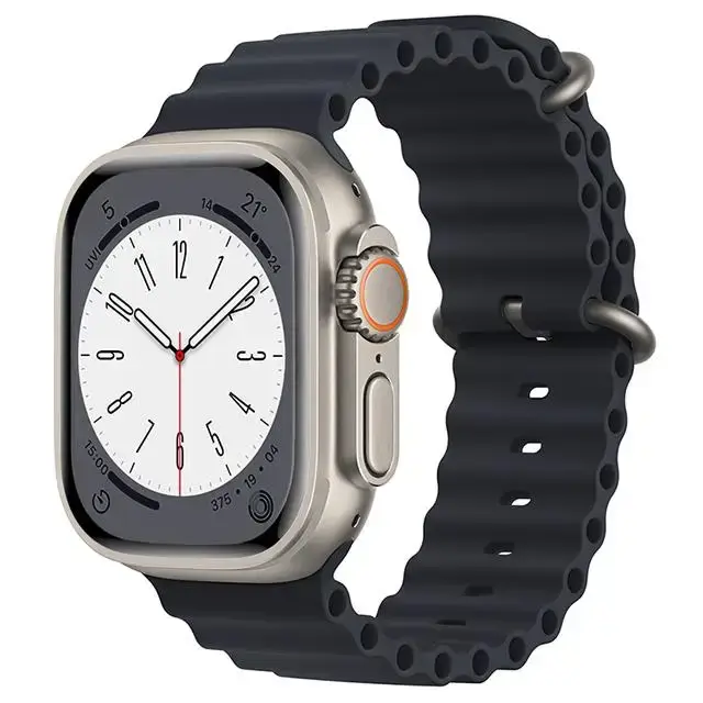 Bracelet Ocean pour Apple Watch Band Ultra 3 2 49mm 44mm 40mm 45mm 41mm 46mm, bracelet en silicone C