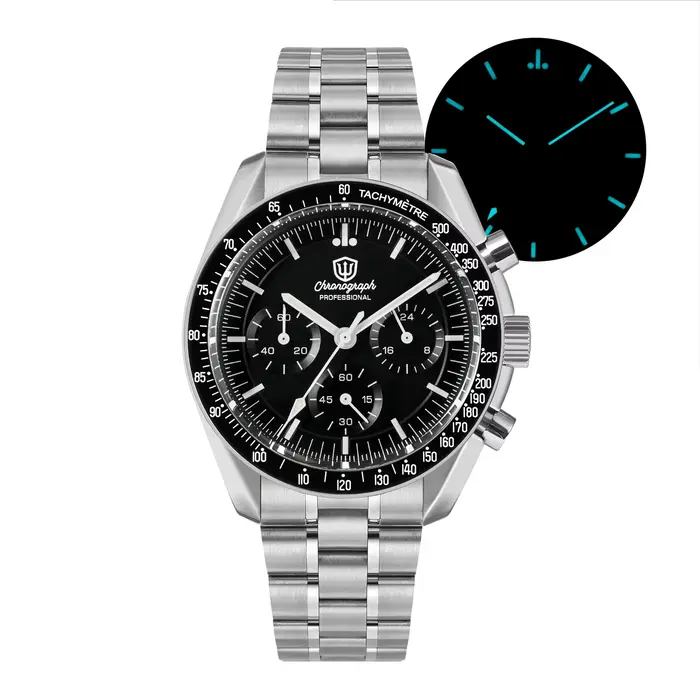 Watchdives WD1860 montres chronographe de sport VK63 montre-bracelet à Quartz Ar saphir Bgw9 acier i