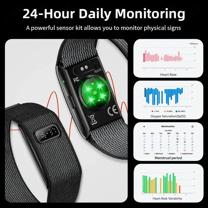 Nouvelle montre connectée numérique LIGE pour homme avec moniteur de fréquence cardiaque 24h/24