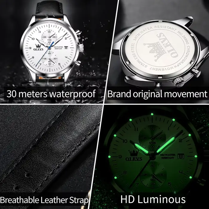 OLEVS Original hommes montres haut de gamme chronographe montre à Quartz