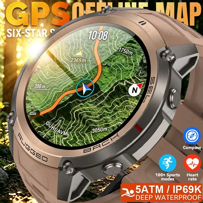 Montre connectée militaire LIGE avec GPS intégré