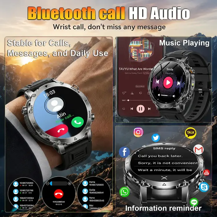 Montre connectée militaire TANK 2026