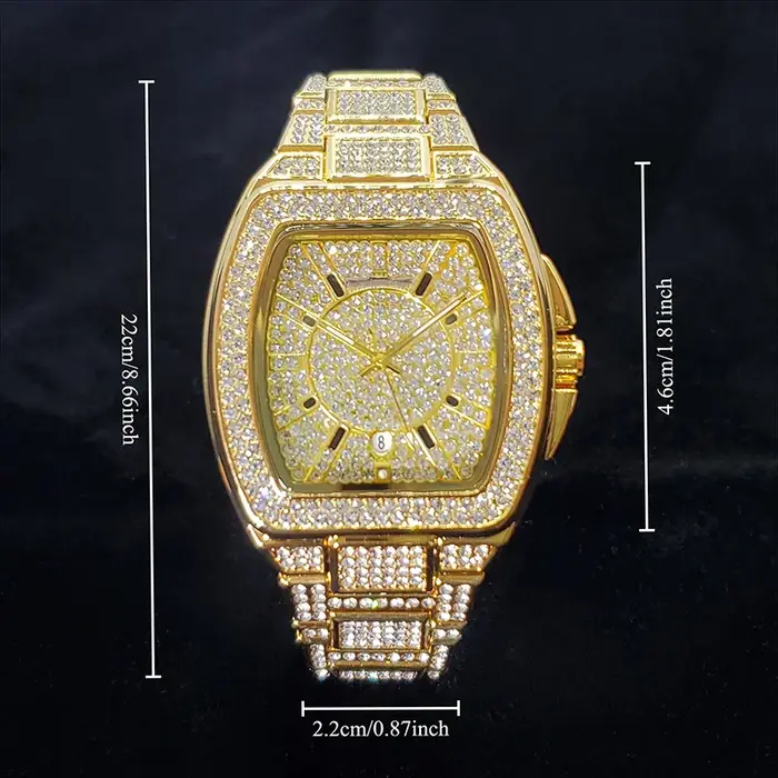 Montre en diamant de luxe pour hommes