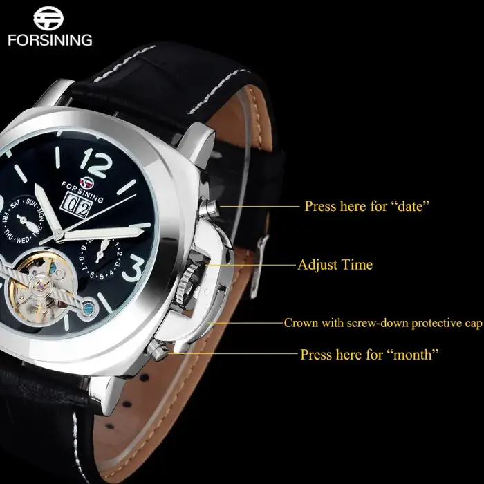 Forsining-Montre mécanique automatique pour homme