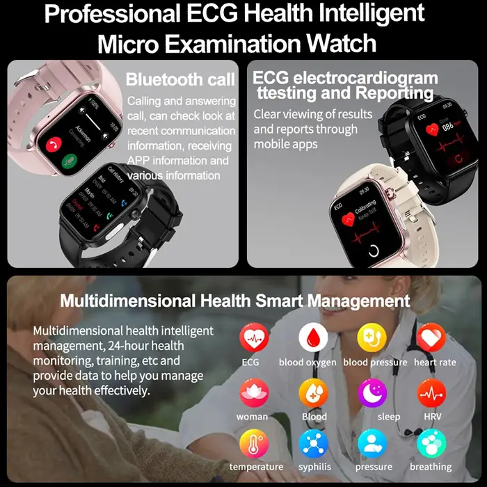Nouvelle montre connectée 2025 pour hommes et femmes avec surveillance 24h/24 de la santé
