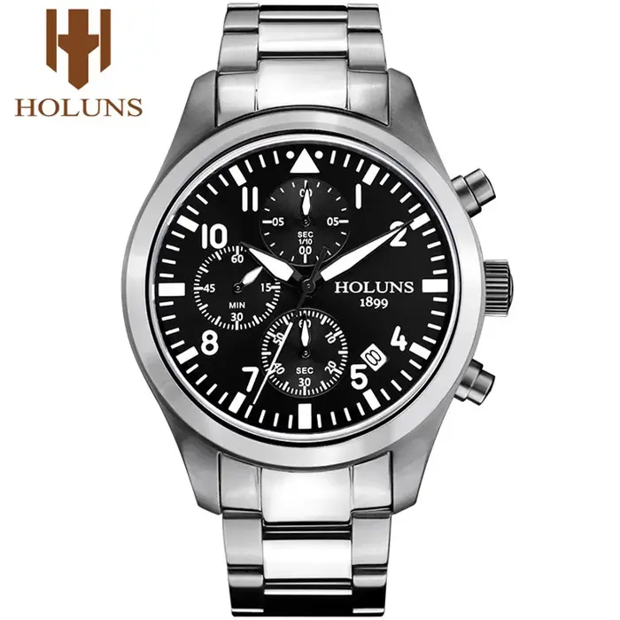 Original HOLUNS homme marque montre multifonctionnel sport mâle chronographe mode affaires lumineux luxe denim montres militaires
