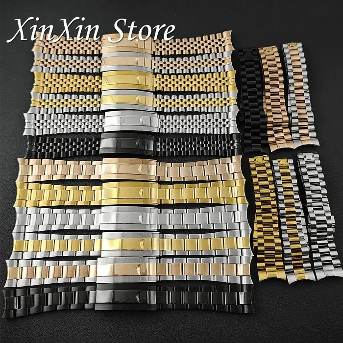 Bracelet de montre de haute qualité en acier inoxydable massif 904L brossé et poli