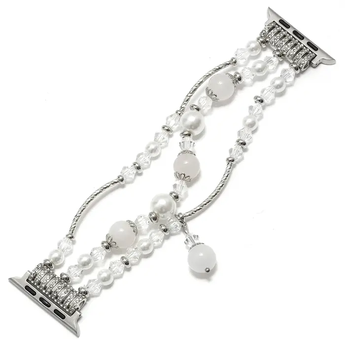 Bracelet de montre Apple pour femmes, 44mm 40 38 42 41 45 49mm, Bracelet élastique en perles d'agate