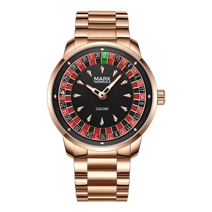 Mark Fairwhale 5031 nouveau 2025 montre pour hommes de marque supérieure Quartz chiffres arabes cadran rotatif roue mont