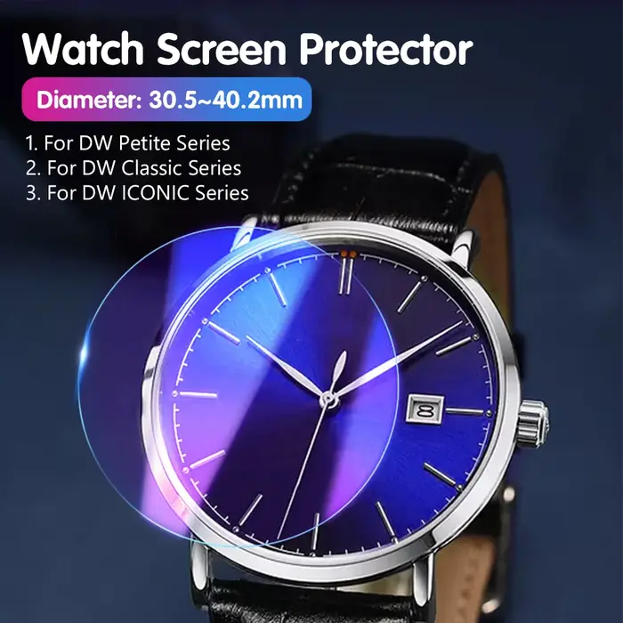 Film de protection d'écran en verre trempé pour montre intelligente, Film de protection rond 30.5 31