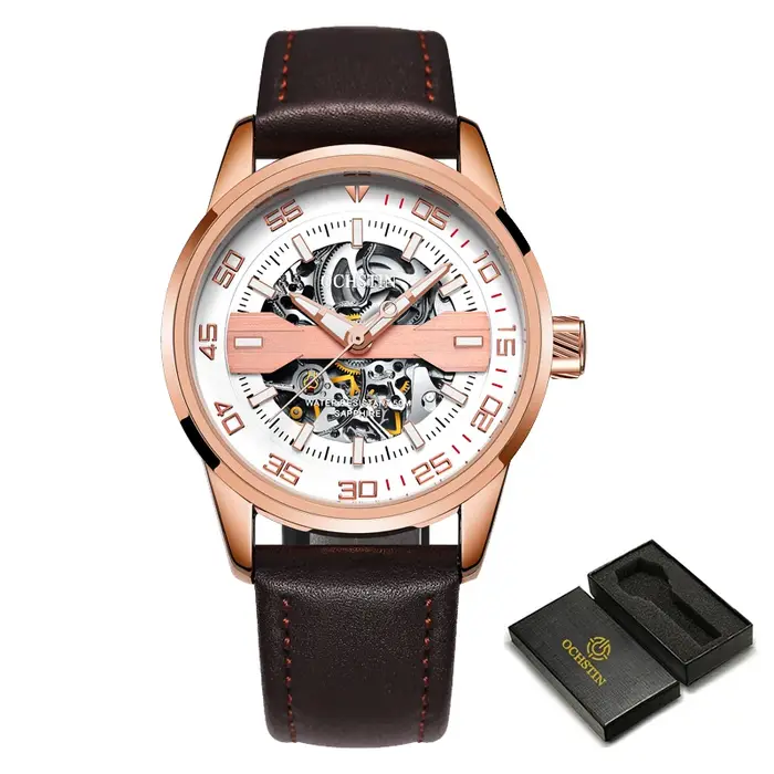 Montre mécanique automatique creuse pour homme