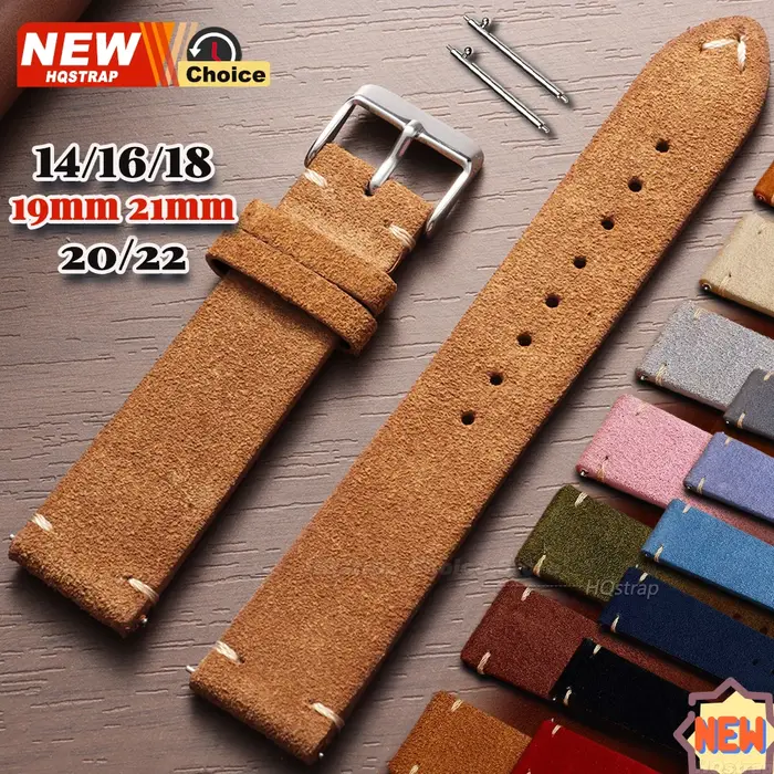 Nouveau bracelet de montre en daim souple 14/16/18/19mm 21mm 22mm 20mm pour Seiko pour Omega, bracelet universel à dégagement rapide pour homme et femme