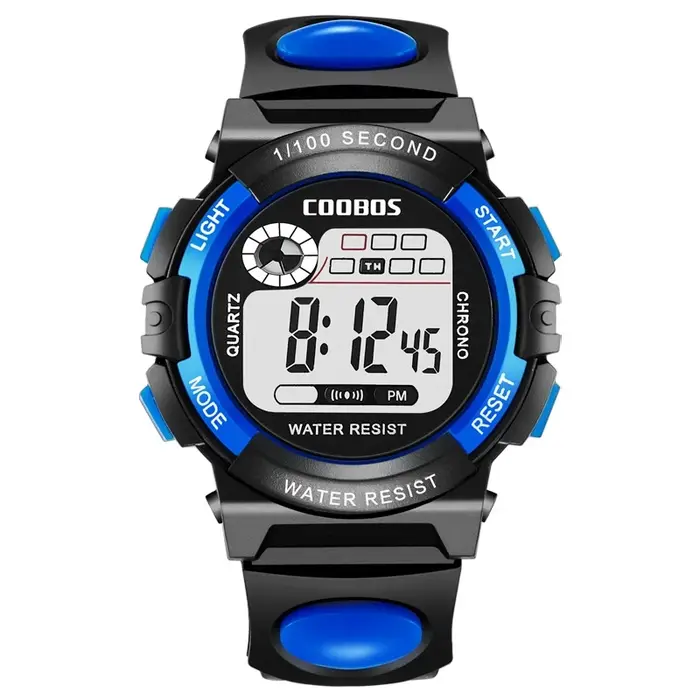 Montres pour enfants de la marque COOBOS, montres numériques à LED pour enfants, montres de sport pour garçons, montres multifonctionnelles pour étudiants, montres-bracelets, montres pour enfants.