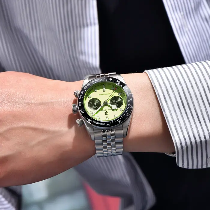 Nouvelle Montre Homme PAGANI DESIGN Panda 2026, Montre à Quartz Vert Fluorescent, Chronographe Sportif pour Homme, Saphir AR, Étanche
