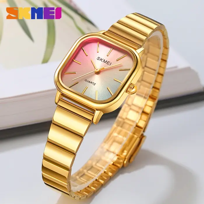 SKMEI 2190 pour dames femme fille femmes montres étanche horloge reloj mujer luxe bracelet en acier inoxydable montre-bracelet à Quartz