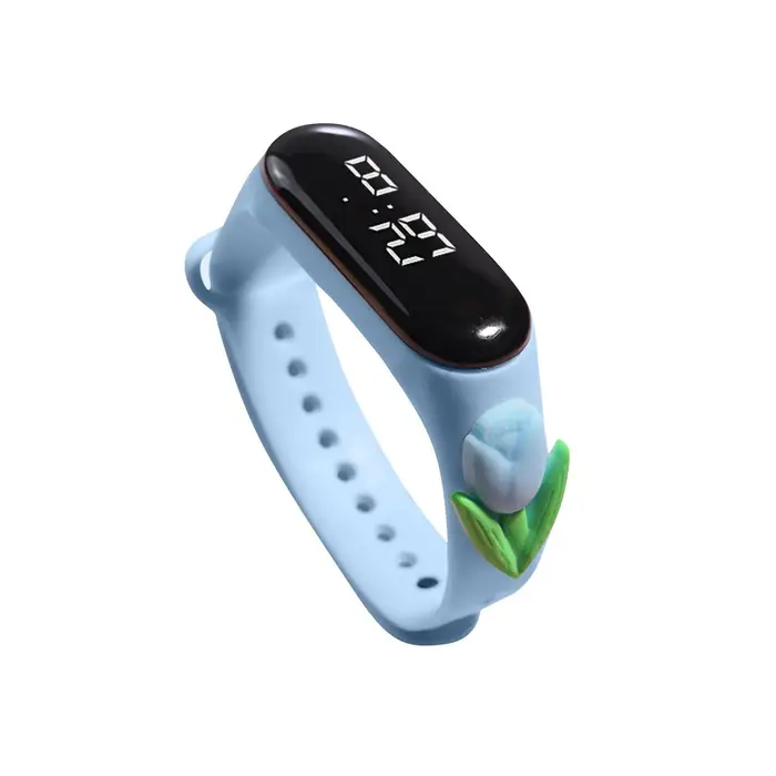 Montre intelligente numérique LED étanche pour enfants
