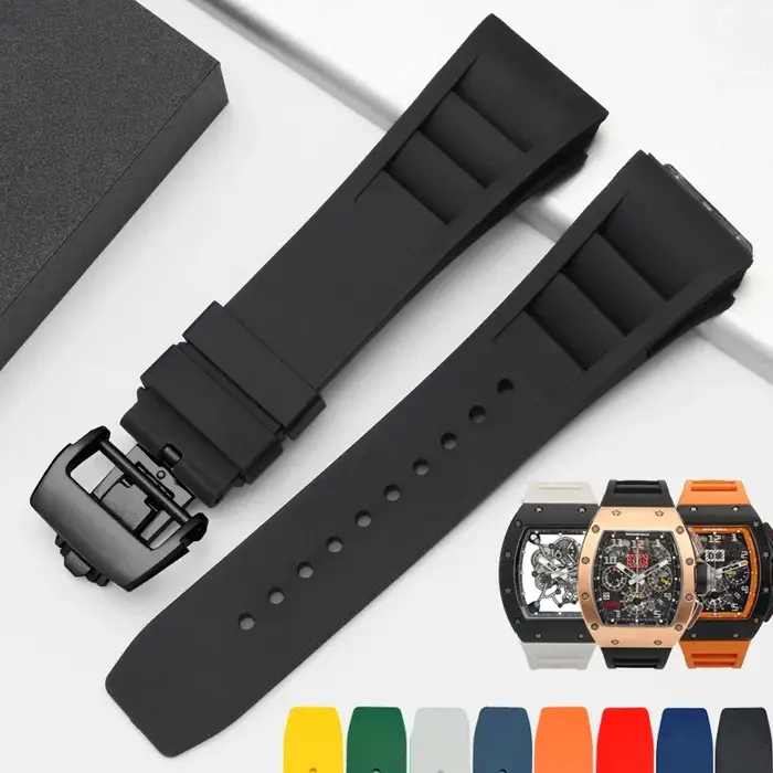 Nouveau bracelet de montre en caoutchouc rouge