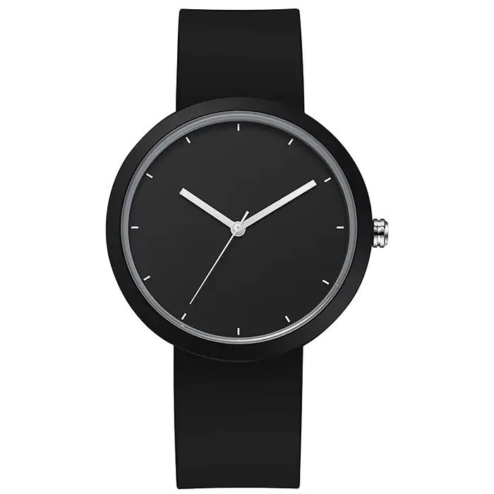 Montre minimaliste pour femme, boîtier 41 mm avec bracelet en caoutchouc finition PVD