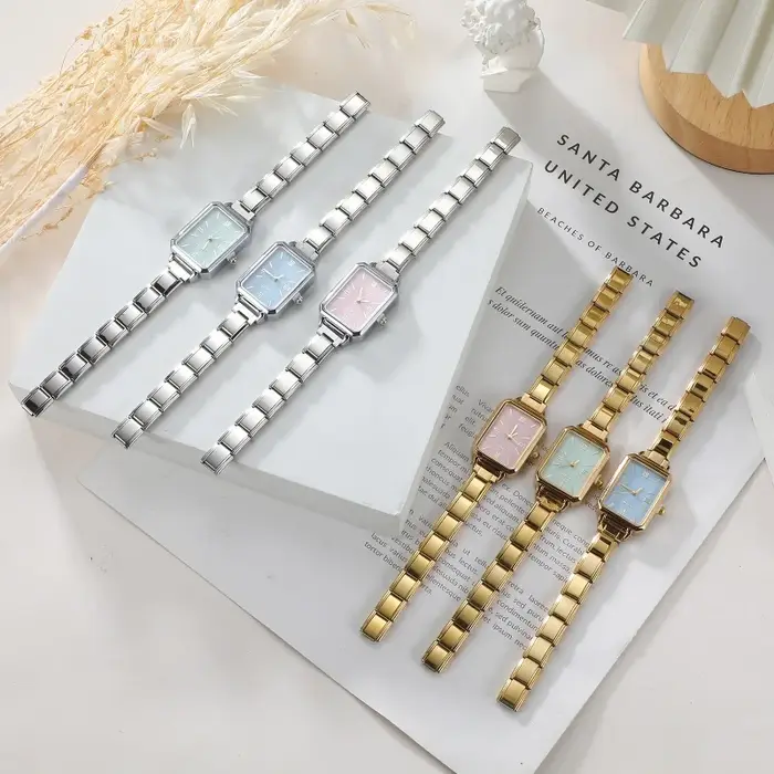 Bracelet de montre Simple en acier inoxydable pour femmes, pour étudiant, ami, femme, anniversaire, bijoux à bricoler soi-même, cadeau, vente en gros