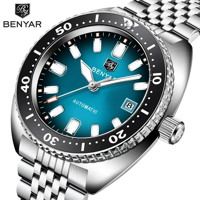 Montre homme BENYAR BY-5211, nouvelle montre de luxe 42 mm, cadran luminescent, étanche 50 m, automatique, mécanique, reloj hombre