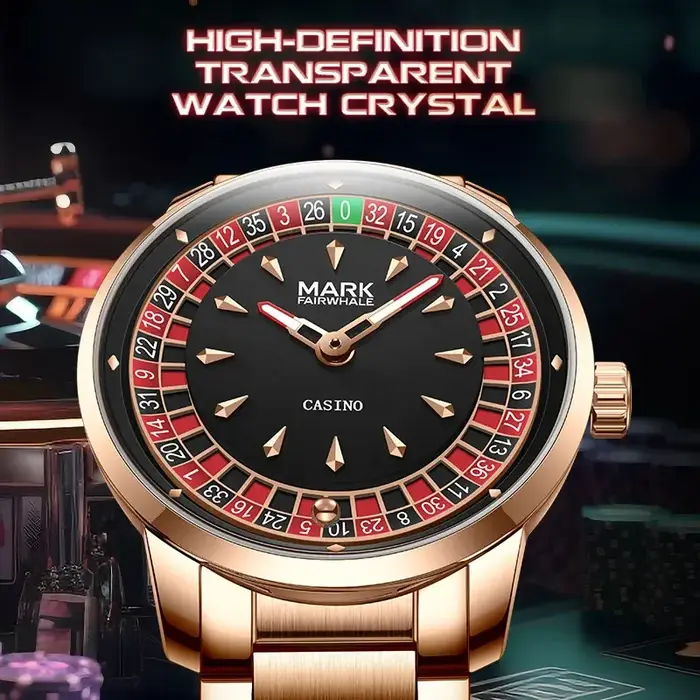 Mark Fairwhale 5031 nouveau 2025 montre pour hommes de marque supérieure Quartz chiffres arabes cadran rotatif roue montre automatique diamant lumineux