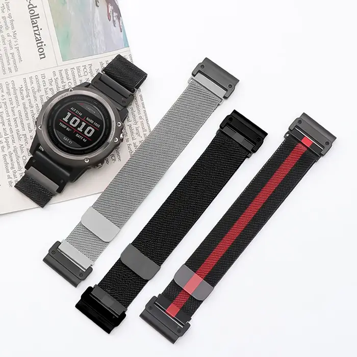 Bracelet milanais 22/26mm pour montre Garmin Fenix 8 51 /Epix Pro Gen2 51mm 47mm/6X 7X Pro/Fenix 5XPlus forerunner 570 965