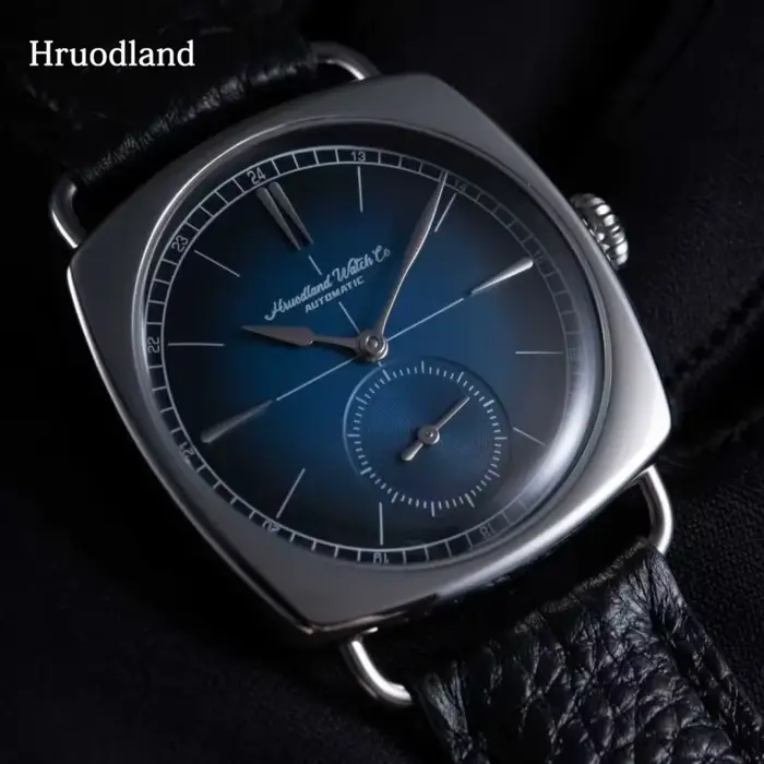 Hruodland 2025 montre mécanique pour hommes mouette St1701 36mm carré verre minéral acier inoxydable étanche 10Bar Reloj Hombre