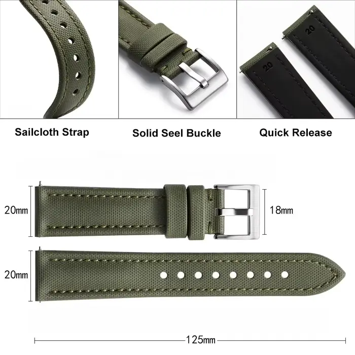 Bracelet de montre en toile de voile premium pour montres Blancpain