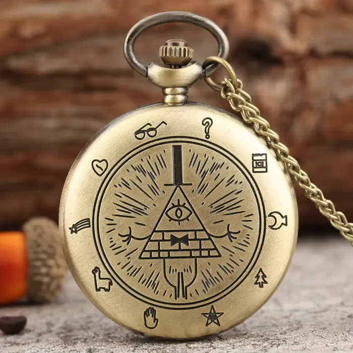 Nouvelle arrivee! Montre-bracelet pour femme avec pendentif mot de passe par gravité – Avec un quartz du diable triangle mystérieux d'oeil à l'étranger. P P P P