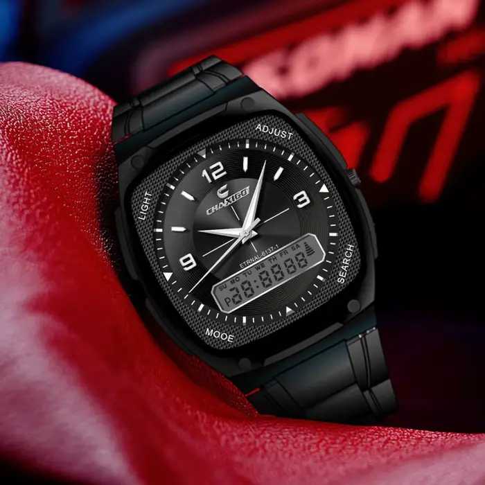 CHAXIGO 6137 mode montre pour hommes lumineux étanche calendrier réveil multi fonctionnel montres