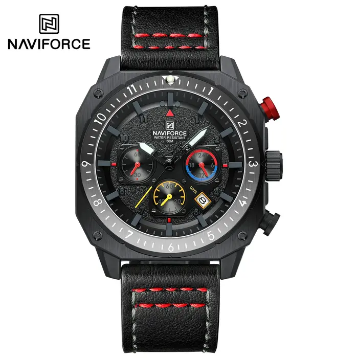 NAVIFORCE Top marque montre de luxe mode Quartz montre-bracelet pour hommes Relogio Masculino bracelet en cuir multifonctionnel homme montres