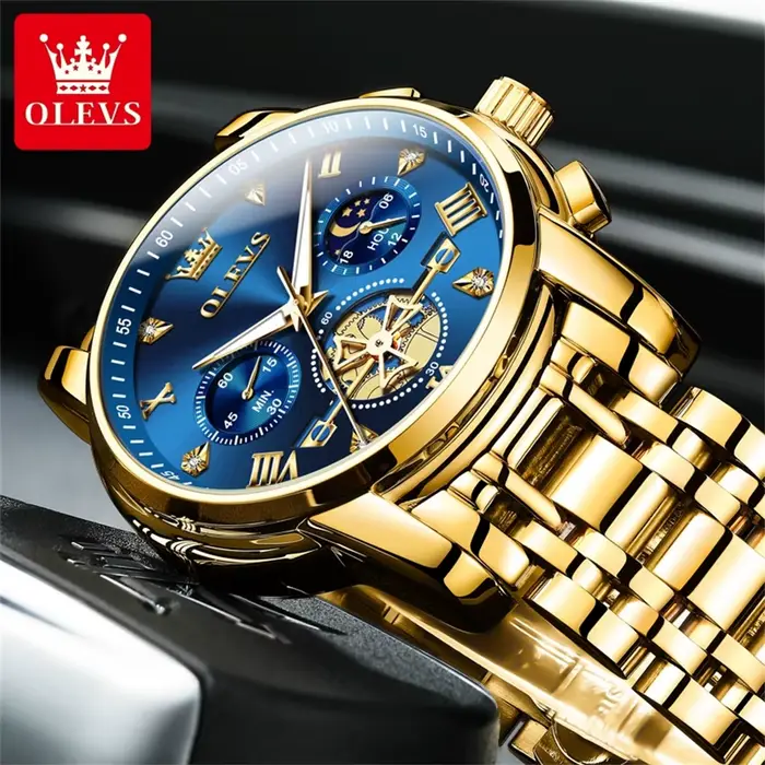 OLEVS – montre-bracelet classique multifonctionnelle pour hommes