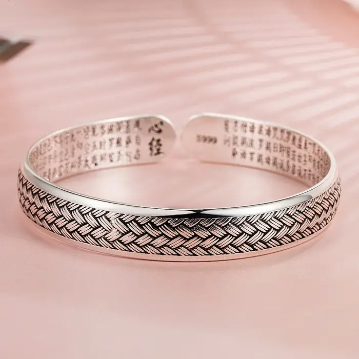 Bracelets noirs tissés en argent Sterling 925 pour femmes