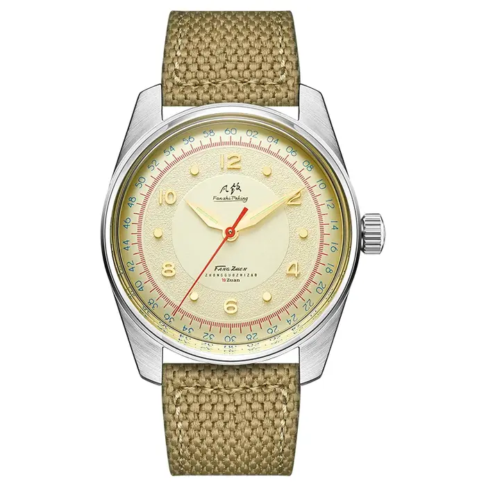 Merkur – montre mécanique pour hommes, Vintage 50m, série Top Hill, cadran saumon, bracelet riz, 38m