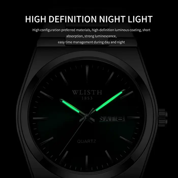 WLISTH luxe hommes montre étanche mode affaires montre en acier inoxydable montre pour homme montres