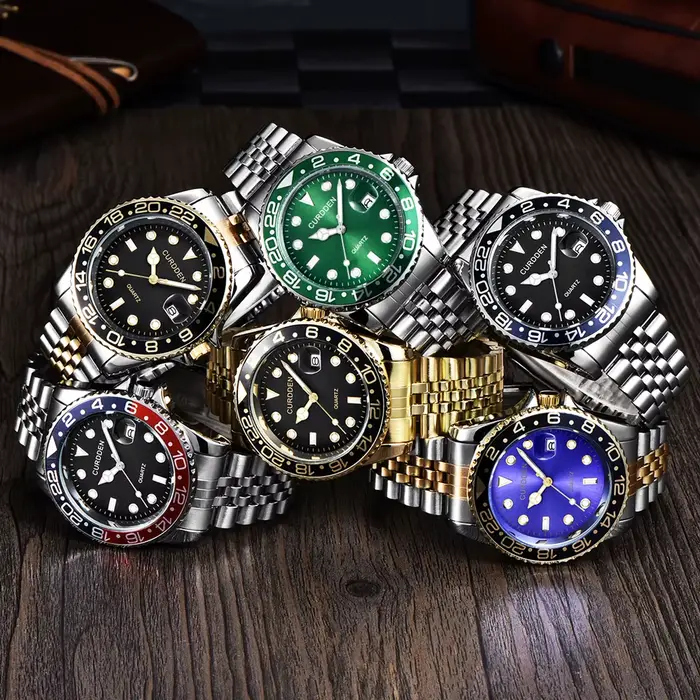Design Original CURDDEN marque montres pour hommes mode entièrement en acier inoxydable doré Date mo