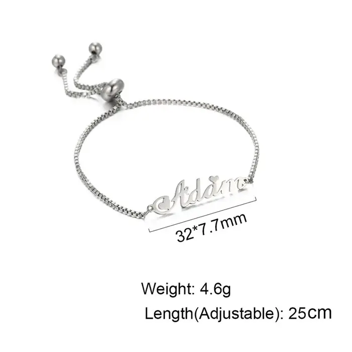 Bracelet personnalisé avec nom arabe pour femmes