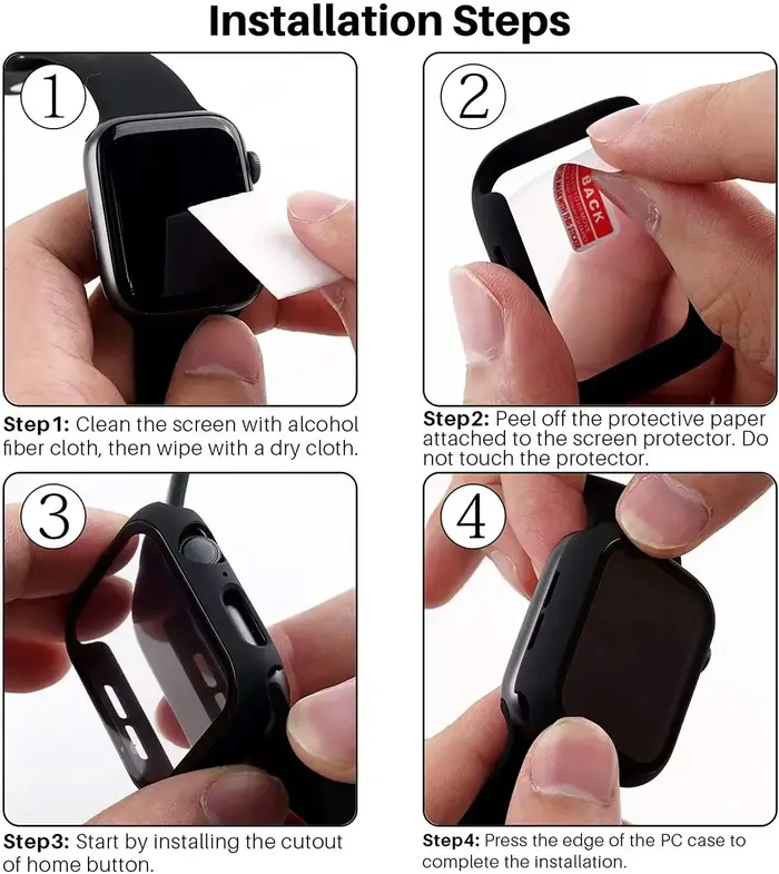 Verre + couvercle pour boîtier de montre Apple 46mm 44mm 40mm 45mm 41mm 42mm 38mm protecteur d'écran iwatch série 10 9 8 7 6 5 3 SE accessoires