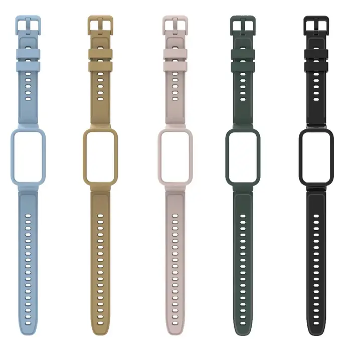 Bracelets en Silicone intégrés + étui pour Xiaomi Smart band 9 8 Bracelet actif