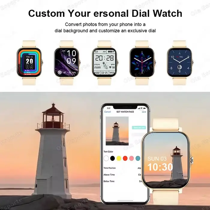 Nouvelle montre intelligente 2.01 pouces HD affichage réponse faire appel Message vue Modes sportifs smartwatch bricolage cadran prévisions météorologiques hommes femmes