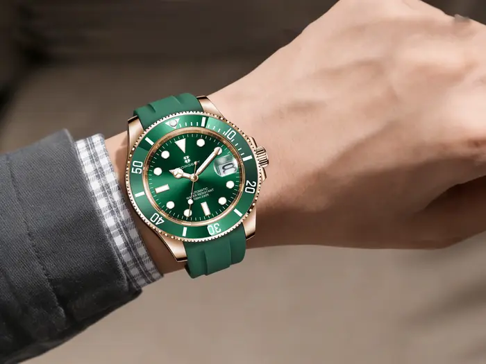 Montre-bracelet mécanique automatique Corgeut pour homme
