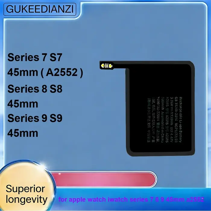 Batterie de montre stable 0-309mAh pour Apple Watch pour iWatch Series 7 8 9 45MM A2552