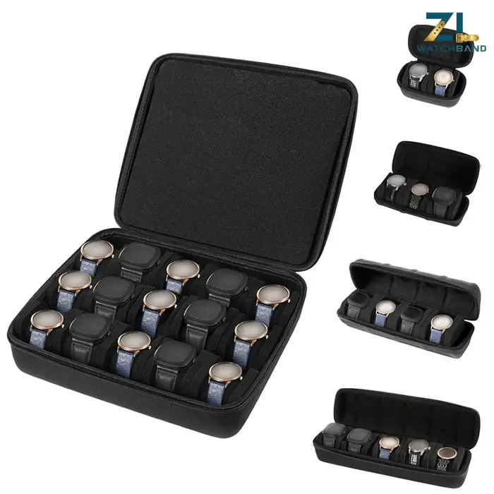 Boîte de rangement pour montres pour hommes ou femmes, étui de voyage pour montres, support de rangement portable pour montres-bracelets et montres intelligentes