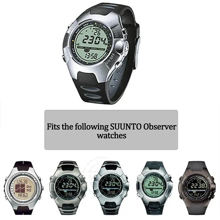 Bracelet de montre en caoutchouc pour Suunto Observer X6 HRM DEC19 P45